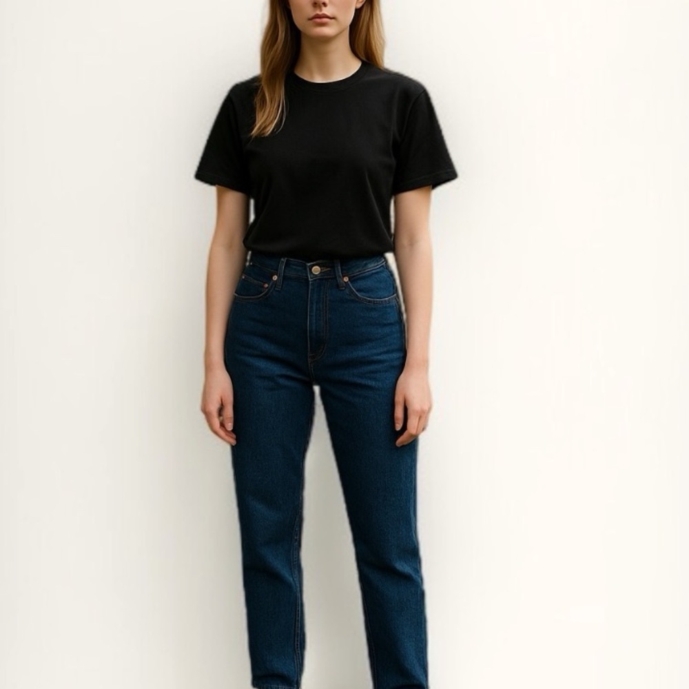 Vintage 80’s High Rise Straight Leg Wrangler Jeans In Dark Wash
